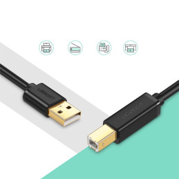 Ugreen USB - USB B tipo kabelis (spausdintuvo kabelis) 3 m juodas (10351)