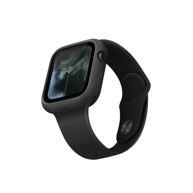 UNIQ dėklas, skirtas „Lino Apple Watch Series 4/ 5/ 6/ SE 40mm“. juoda/ pelenų juoda