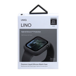 UNIQ dėklas, skirtas „Lino Apple Watch Series 4/ 5/ 6/ SE 40mm“. juoda/ pelenų juoda