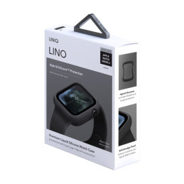 UNIQ dėklas, skirtas „Lino Apple Watch Series 4/ 5/ 6/ SE 40mm“. juoda/ pelenų juoda