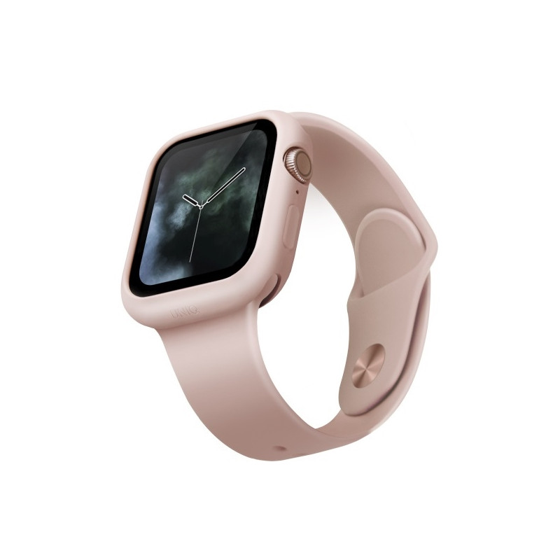 UNIQ dėklas, skirtas „Lino Apple Watch Series 4/ 5/ 6/ SE 40mm“. rožinė/ raudonai rožinė