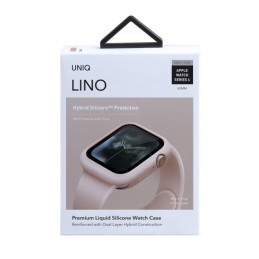 UNIQ dėklas, skirtas „Lino Apple Watch Series 4/ 5/ 6/ SE 40mm“. rožinė/ raudonai rožinė