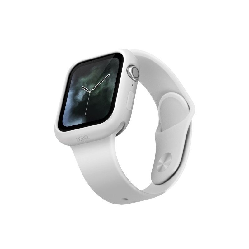 „Uniq Lino“ dėklas, skirtas „Apple Watch 4 / 5 / 6 / SE“ (44 mm) – baltas