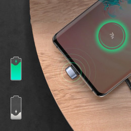 Ugreen nailono kampinis kabelis USB - USB C tipo 2m 3A 18W greito įkrovimo AFC FCP žaidėjams, pilkas (70315)