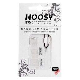Noosa SIM kortelės adapterių rinkinys + baltas raktas