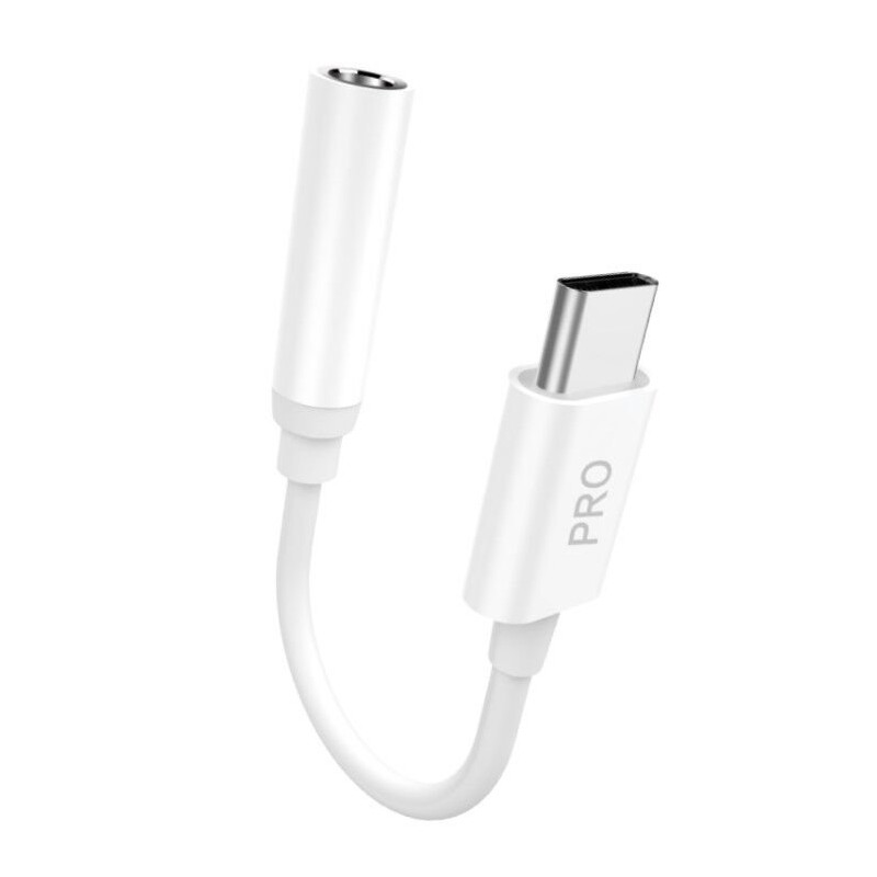„Dudao L16C Pro“ USB-C į 3,5 mm mini lizdą jungiantis garso adapteris – baltas
