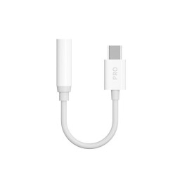 „Dudao L16C Pro“ USB-C į 3,5 mm mini lizdą jungiantis garso adapteris – baltas
