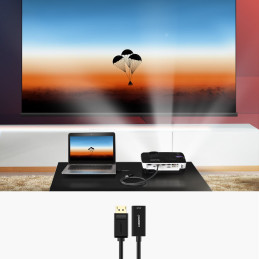 „Ugreen“ adapterio laidas „DisplayPort“ (vyras) į „HDMI“ (lizdas) (vienkryptis) 1080P 60Hz 12bit, juodas (40362)