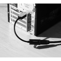 „Ugreen“ adapterio laidas „DisplayPort“ (vyras) į „HDMI“ (lizdas) (vienkryptis) 1080P 60Hz 12bit, juodas (40362)