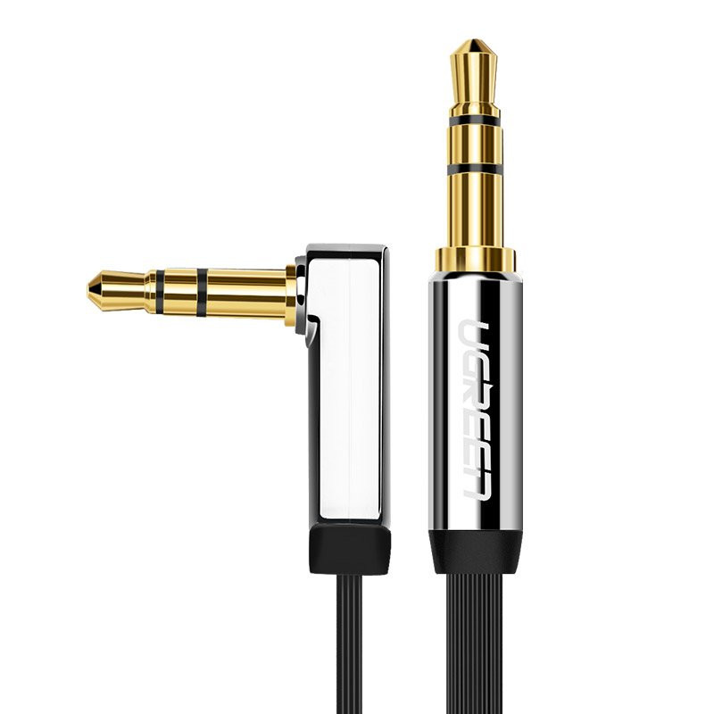 Ugreen plokščias garso kabelis AUX 3.5mm mini lizdas 1m sidabrinis (10597)