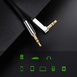 Ugreen plokščias garso kabelis AUX 3.5mm mini lizdas 1m sidabrinis (10597)
