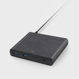 ŠAKOTĖLIS UNIQ Surge LITHOS Collective 90W 2xUSB-A QC 3.0 / 2xUSB-C PD 3.0 - juodas