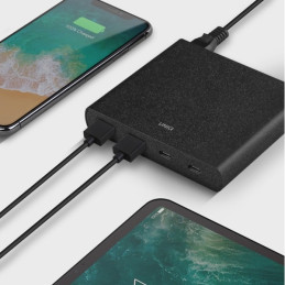 ŠAKOTĖLIS UNIQ Surge LITHOS Collective 90W 2xUSB-A QC 3.0 / 2xUSB-C PD 3.0 - juodas