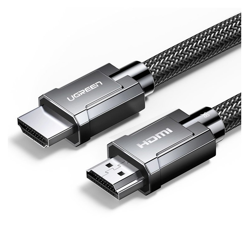 Ugreen HDMI 2.1 kabelis 8K 60 Hz / 4K 120 Hz 3D 48 Gbps HDR VRR QMS ALLM eARC QFT 2 m pilkas (HD135 70321)
