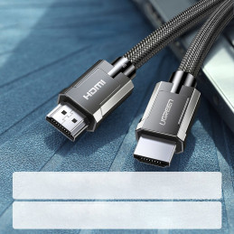 Ugreen HDMI 2.1 kabelis 8K 60 Hz / 4K 120 Hz 3D 48 Gbps HDR VRR QMS ALLM eARC QFT 2 m pilkas (HD135 70321)