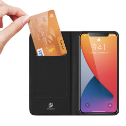 DUX DUCIS Skin Pro dėklas su atverčiamu dangteliu iPhone 12 Pro / iPhone 12, juodas