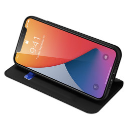 DUX DUCIS Skin Pro dėklas su atverčiamu dangteliu iPhone 12 Pro / iPhone 12, juodas