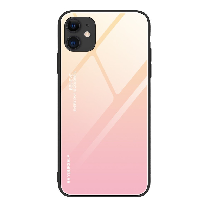 Grūdinto stiklo dėklas „iPhone 12 Mini“ su gradientiniu stiklu, rožinis