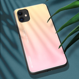 Grūdinto stiklo dėklas „iPhone 12 Mini“ su gradientiniu stiklu, rožinis