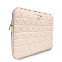 „Guess“ dygsniuotas 13 colių nešiojamojo kompiuterio dėklas – rožinis