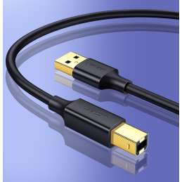 „Ugreen“ USB B tipo spausdintuvo kabelis (kištukas) - USB 2.0 (kištukas), 480 Mbps, 1,5 m, juodas (US135 10350)