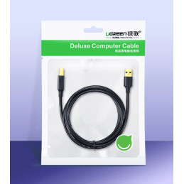 „Ugreen“ USB B tipo spausdintuvo kabelis (kištukas) - USB 2.0 (kištukas), 480 Mbps, 1,5 m, juodas (US135 10350)