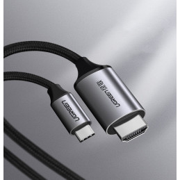 „Ugreen“ HDMI - USB C tipo 4K 60 Hz 1,5 m juodai pilkas kabelis (MM142 50570)