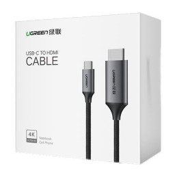 „Ugreen“ HDMI - USB C tipo 4K 60 Hz 1,5 m juodai pilkas kabelis (MM142 50570)