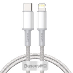 „Baseus CATLGD-02 Lightning“ – USB-C PD laidas 20W 480Mb/ s 1m – baltas