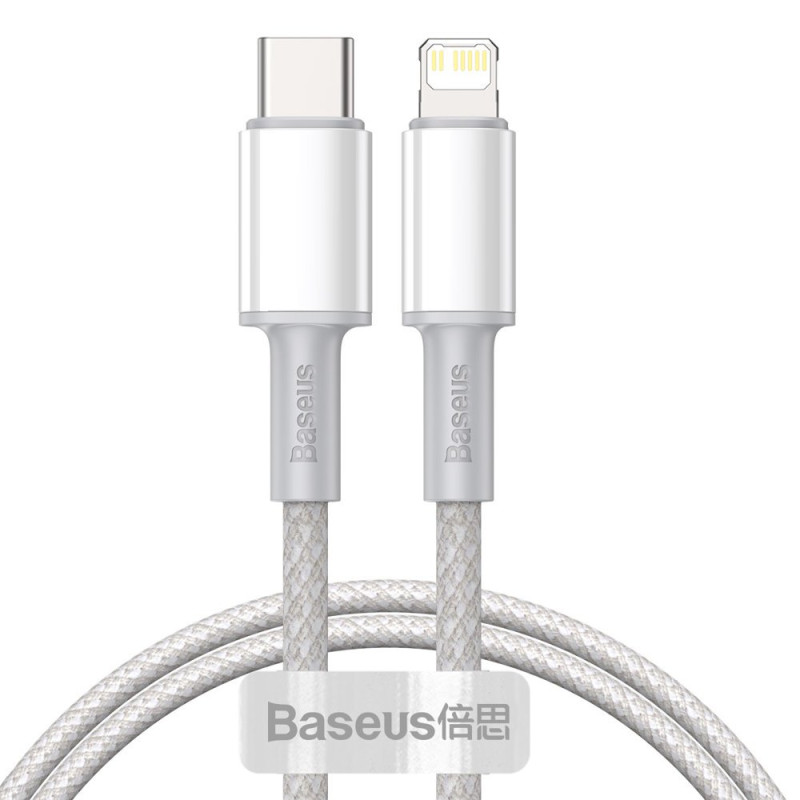 „Baseus CATLGD-02 Lightning“ – USB-C PD laidas 20W 480Mb/ s 1m – baltas