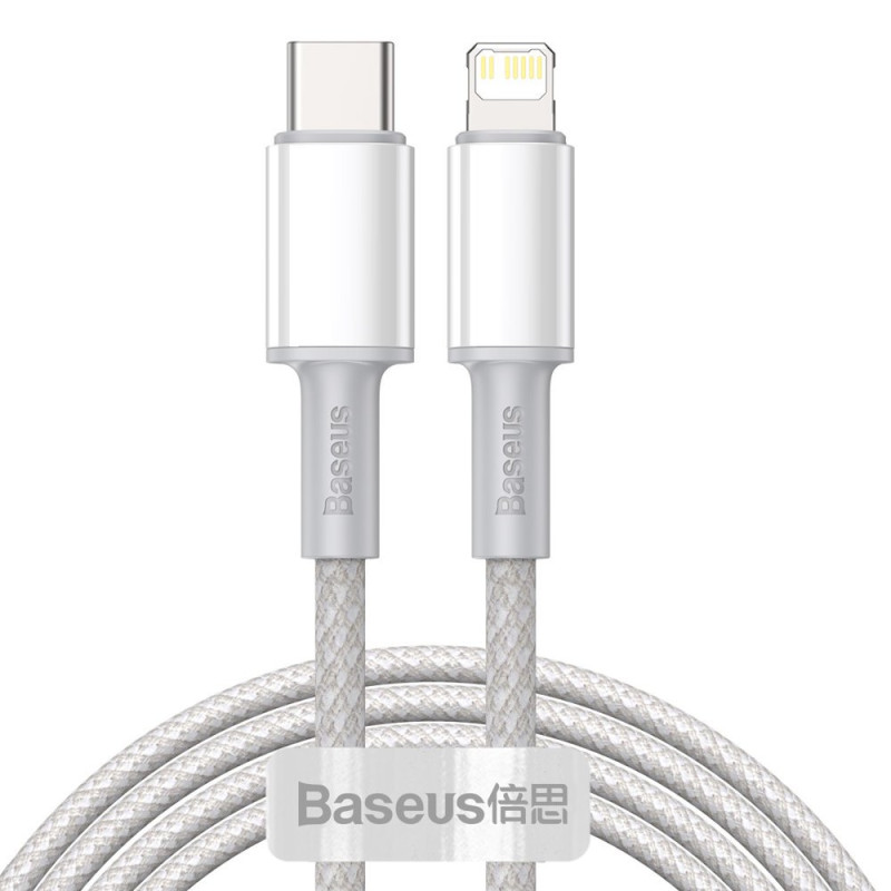 „Baseus CATLGD-A02 Lightning“ – USB-C PD laidas 20W 480Mb/ s 2m – baltas