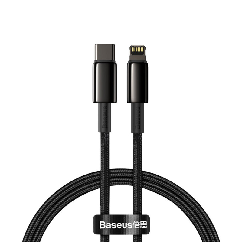 „Baseus CATLWJ-01 Lightning“ – USB-C PD laidas 20W 480Mb/ s 1m – juodas