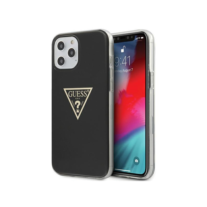 „Guess Metallic Collection iPhone 12 Pro Max 6.7“ dėklas – juodas „Guess Metallic Collection iPhone 12 Pro Max 6.7“ dėklas – juodas