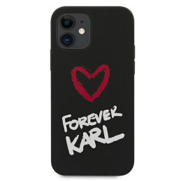 „Karl Lagerfeld“ silikoninis „Forever Karl“ dėklas, skirtas „iPhone 12 mini 5.4“ – juodas