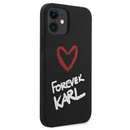 „Karl Lagerfeld“ silikoninis „Forever Karl“ dėklas, skirtas „iPhone 12 mini 5.4“ – juodas