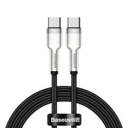 „Baseus Cafule“ serijos metalinis duomenų USB-C / USB-C PD QC SCP 100W 5A 1 m kabelis - juodas