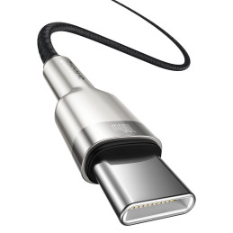 „Baseus Cafule“ serijos metalinis duomenų USB-C / USB-C PD QC SCP 100W 5A 1 m kabelis - juodas