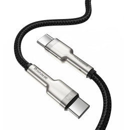 „Baseus Cafule“ serijos metalinis duomenų USB-C / USB-C PD QC SCP 100W 5A 1 m kabelis - juodas