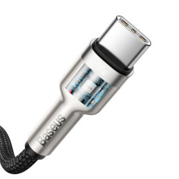 „Baseus Cafule“ serijos metalinis duomenų USB-C / USB-C PD QC SCP 100W 5A 1 m kabelis - juodas