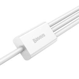 „Baseus Superior 3in1“ USB laidas – „Lightning“ / USB C tipo / „Micro USB 3.5 A“ 1,5 m, baltas (CAMLTYS-02)