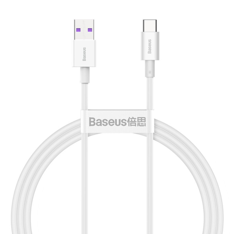 „Baseus Superior USB“ – USB C tipo laidas 66 W 6A 1 m, baltas (CATYS-02)