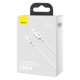 „Baseus Superior USB“ – USB C tipo laidas 66 W 6A 2 m, baltas (CATYS-A02)