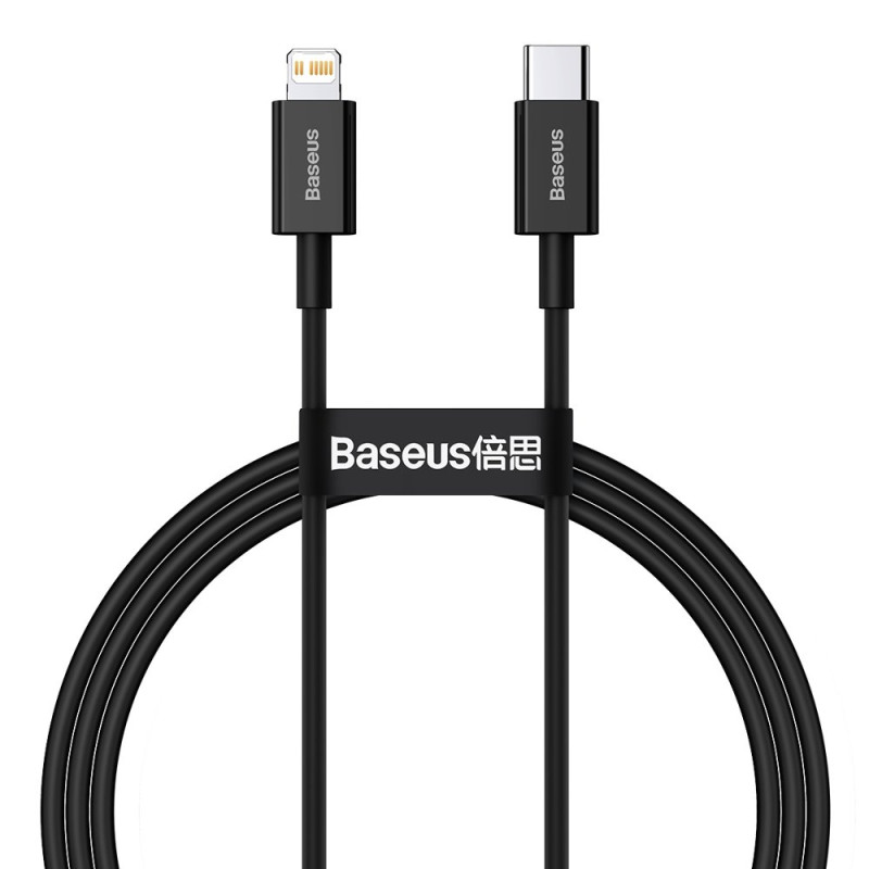 „Baseus Superior Series USB-C / Lightning PD“ 20 W 1 m laidas – juodas