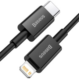 „Baseus Superior Series USB-C / Lightning PD“ 20 W 1 m laidas – juodas