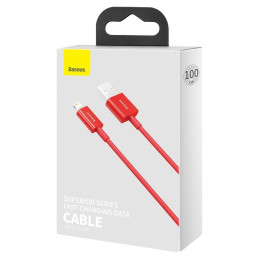 „Baseus Superior USB - Lightning“ laidas 2.4 A 1 m raudonas (CALYS-A09)