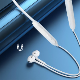 „Dudao“ belaidės „Bluetooth“ ausinės su magnetiniu prisisiurbimu, baltos (U5B)