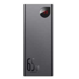„Baseus Adaman“ nešiojamoji baterija, 2x USB / 1x USB C tipo / 1x micro USB, 20000mAh, 65W, greitas įkrovimas 3.0, juoda...