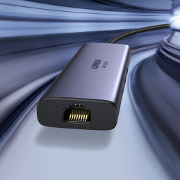 ŠAKOTAS 7in1 Ugreen CM512 USB-C / 2x USB-A 3.2 / HDMI 4K / SD TF skaitytuvas / USB-C PD 100W / RJ45 - pilkas