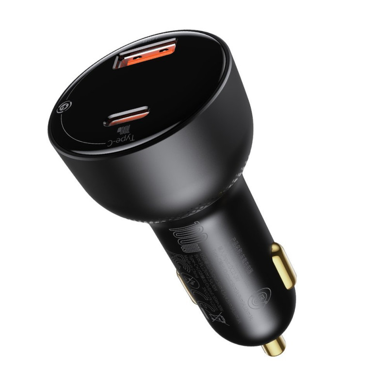 „Baseus Superme“ greitas automobilinis įkroviklis USB / USB C tipo 100 W PPS greito įkrovimo maitinimo šaltinis, juodas ...