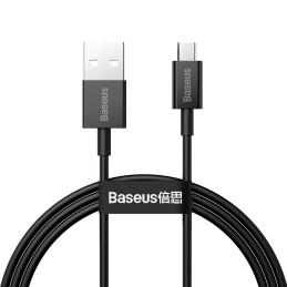 „Baseus Superior USB-A“ / „micro USB 2A“ laidas, 1 m, juodas